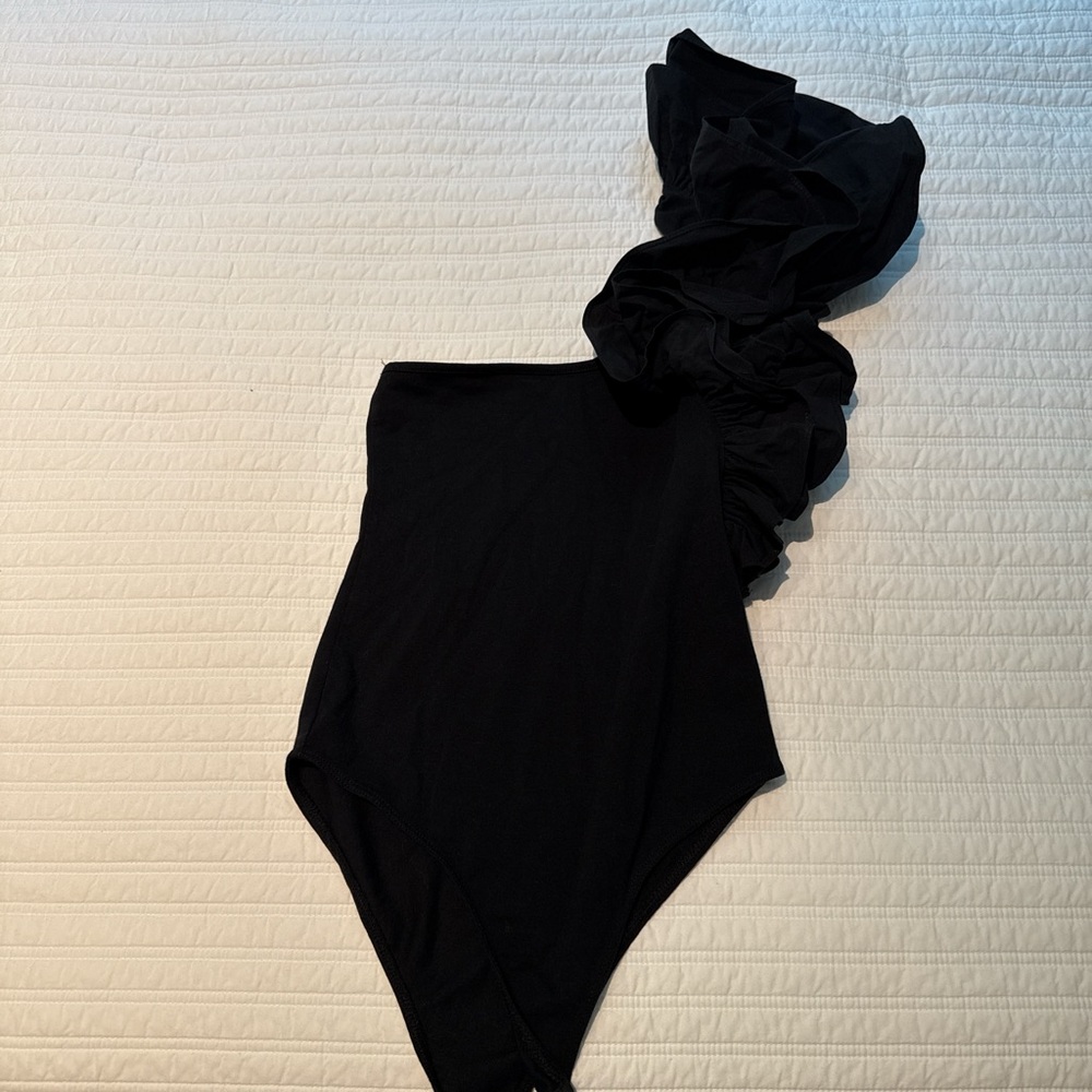 Zara Black One-Shoulder Bodysuit